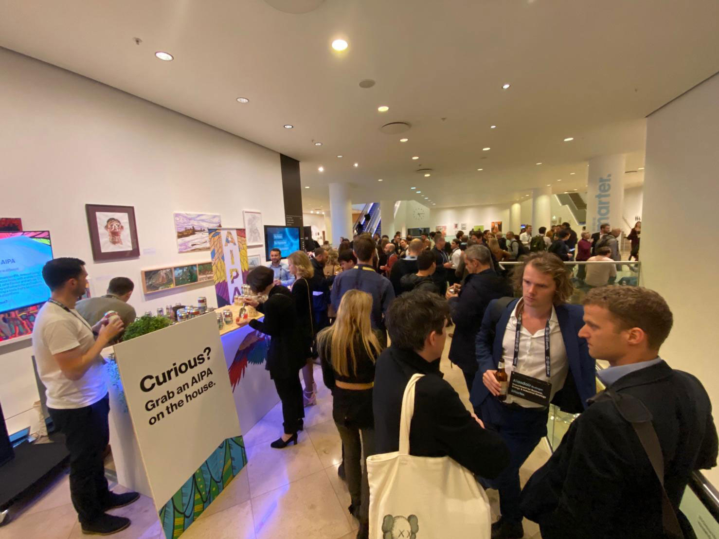 Attendees could enjoy a beer after Peak's talk on sustainable retail